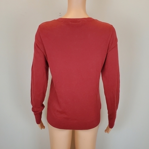 Loft outlet rust color long sleeve button down cardigan sweater - Picture 3 of 9